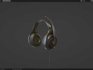 Headphone with Rig Low-poly 3D Model