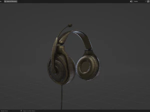 Headphone with Rig Low-poly 3D Model
