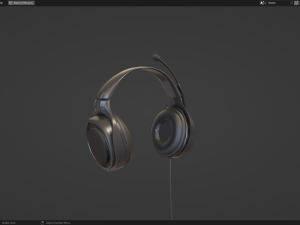 Headphone with Rig Low-poly 3D Model
