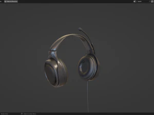 Headphone with Rig Low-poly 3D Model