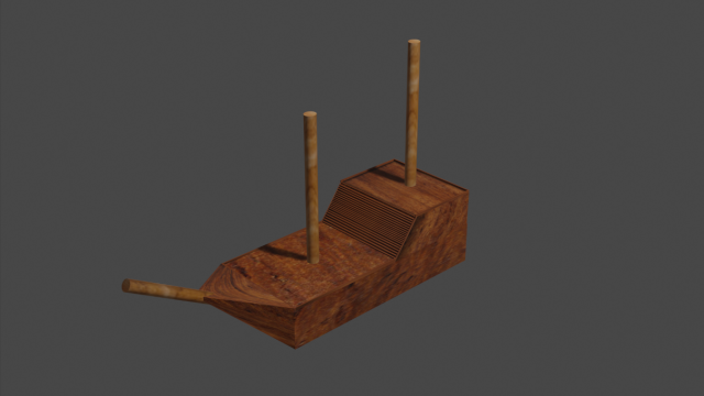 ship without sails 3D Model .c4d .max .obj .3ds .fbx .stl .blend 