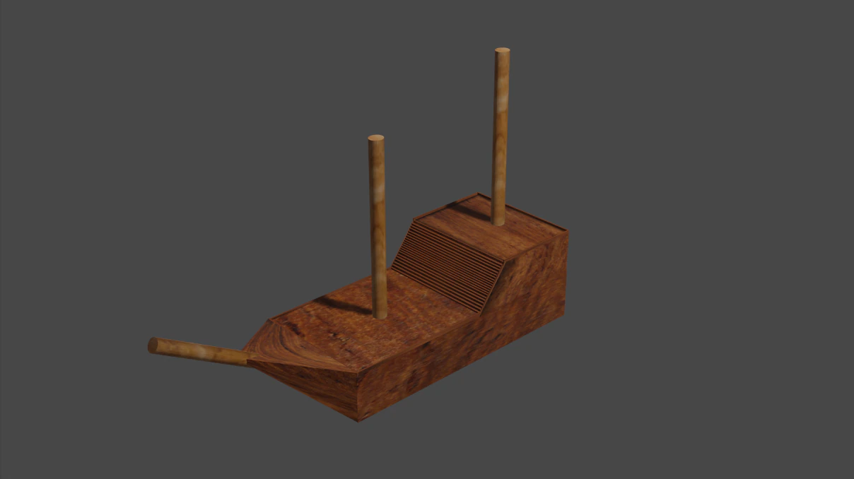 ship without sails 3D Model .c4d .max .obj .3ds .fbx .stl .blend 