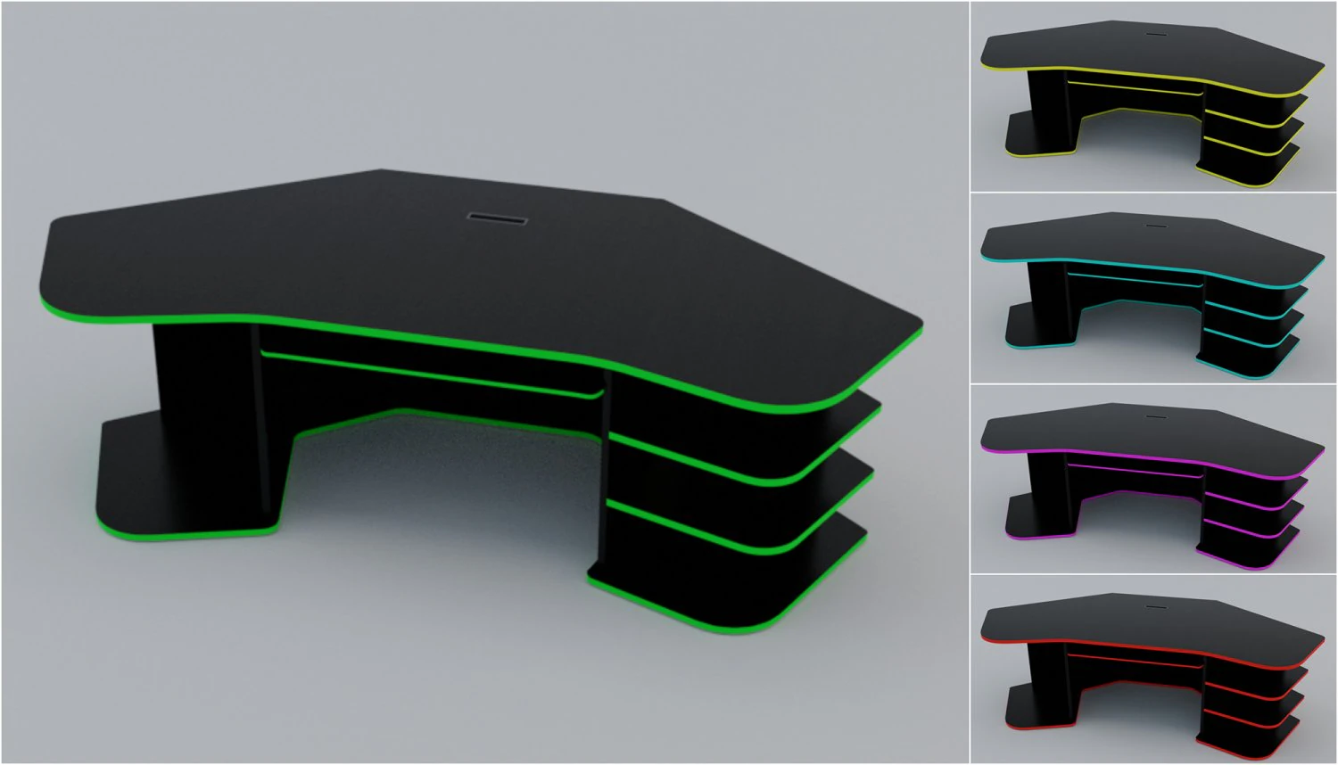 gaming desk low poly pbr 3D Model .c4d .max .obj .3ds .fbx .stl .blend