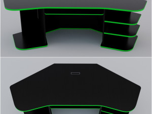 gaming desk low poly pbr Model 3D