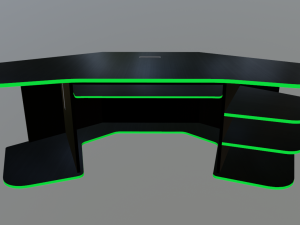gaming desk low poly pbr Model 3D