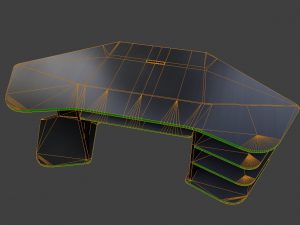 gaming desk low poly pbr Model 3D