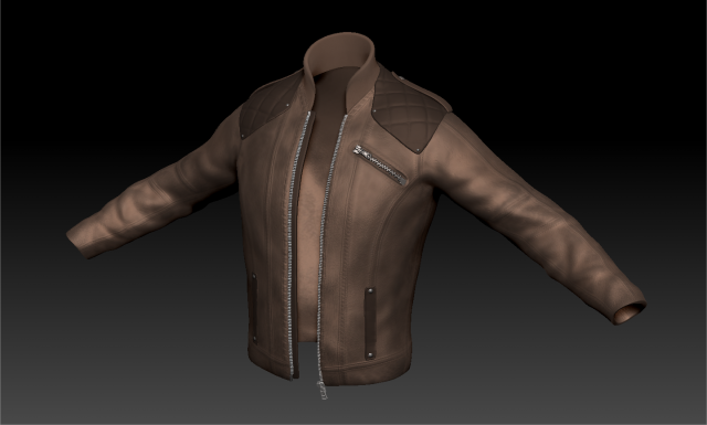 mens casual leather jacket high poly Model 3D .c4d .max .obj .3ds .fbx .stl .blend