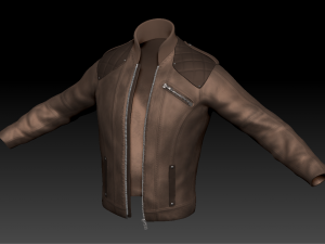 mens casual leather jacket high poly 3D Model