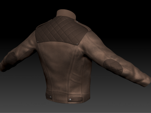 mens casual leather jacket high poly Model 3D