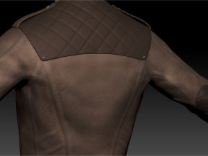 mens casual leather jacket high poly Model 3D