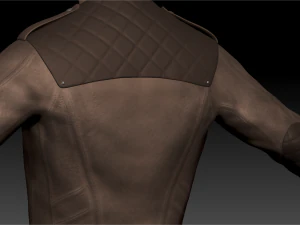 mens casual leather jacket high poly 3D Model