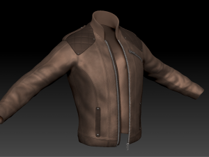 mens casual leather jacket high poly Model 3D