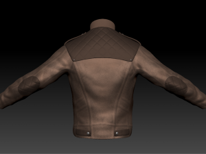 mens casual leather jacket high poly Model 3D