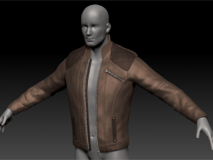 mens casual leather jacket high poly Model 3D