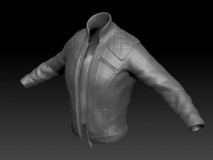 mens casual leather jacket high poly 3D Model