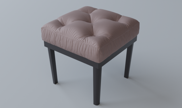 tufted ottoman stool low poly pbr 3D Model .c4d .max .obj .3ds .fbx .stl .blend 