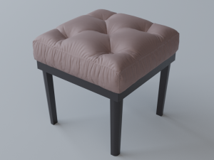 tufted ottoman stool low poly pbr 3D Model