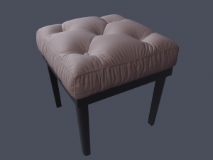 tufted ottoman stool low poly pbr 3D Model