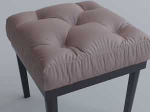 tufted ottoman stool low poly pbr 3D Model