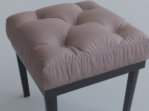 tufted ottoman stool low poly pbr 3D Model