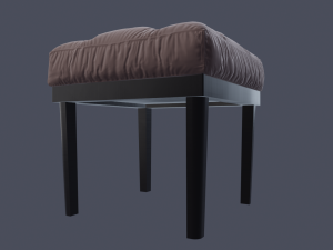 tufted ottoman stool low poly pbr 3D Model