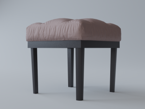 tufted ottoman stool low poly pbr 3D Model