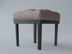 tufted ottoman stool low poly pbr 3D Model