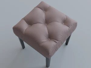 tufted ottoman stool low poly pbr 3D Model