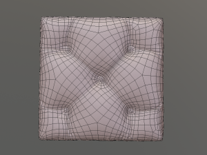 tufted ottoman stool low poly pbr 3D Model