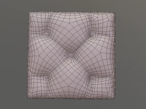 tufted ottoman stool low poly pbr 3D Model