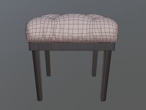 tufted ottoman stool low poly pbr 3D Model