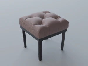 tufted ottoman stool low poly pbr 3D Model