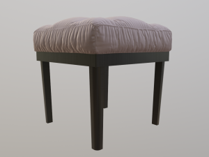 tufted ottoman stool low poly pbr 3D Model