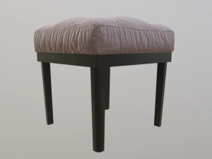 tufted ottoman stool low poly pbr 3D Model