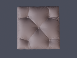 tufted ottoman stool low poly pbr 3D Model