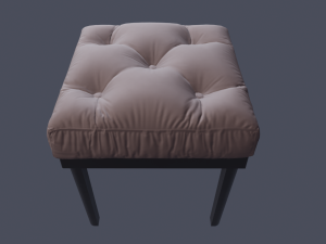tufted ottoman stool low poly pbr 3D Model