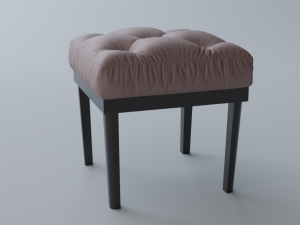 tufted ottoman stool low poly pbr 3D Model