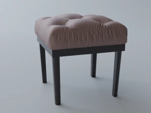 tufted ottoman stool low poly pbr 3D Model