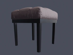 tufted ottoman stool low poly pbr 3D Model