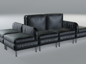 modular office seating pack lowpoly pbr Model 3D