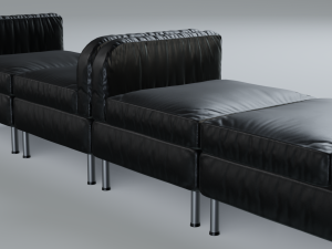 modular office seating pack lowpoly pbr Model 3D