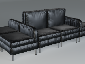 modular office seating pack lowpoly pbr Model 3D