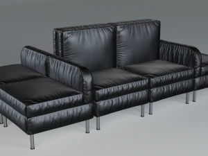 modular office seating pack lowpoly pbr 3D Model