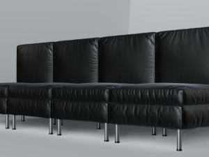 modular office seating pack lowpoly pbr Model 3D