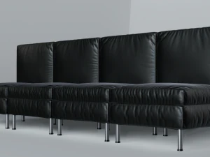 modular office seating pack lowpoly pbr 3D Model