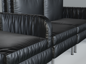 modular office seating pack lowpoly pbr Model 3D