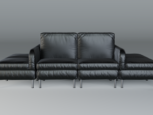 modular office seating pack lowpoly pbr Model 3D