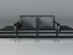 modular office seating pack lowpoly pbr 3D Model