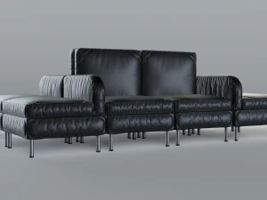 modular office seating pack lowpoly pbr 3D Model