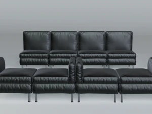 modular office seating pack lowpoly pbr 3D Model